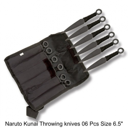 Naruto Kunai Throwing knives Black 6 Pcs