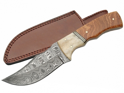 DAMASCUS SKINNER WOOD BONE BOLSTER