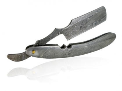 Damascus Steel Shaving Razor Steel Handle