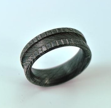 Handmade Damascus Steel Wedding Ring