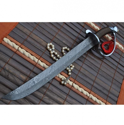 Custom Handmade Damascus Hunting Mini Sword