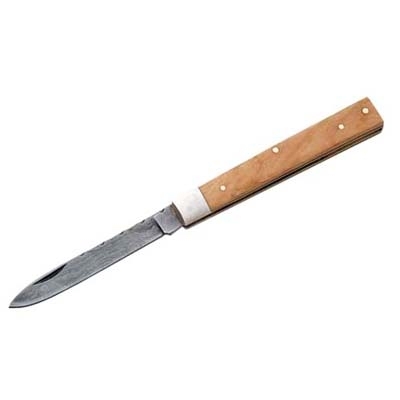 DAMASCUS  DOCTORS  KNIFE - OLIVE  WOOD