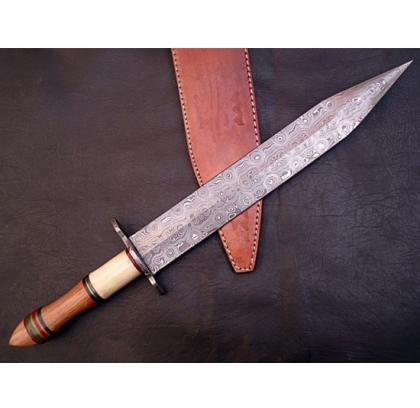Damascus Hunting Bone Handle Sword