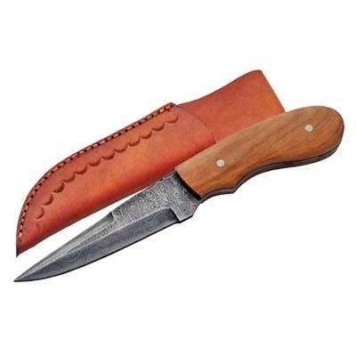 Damascus Hunting Knife Stag Handle