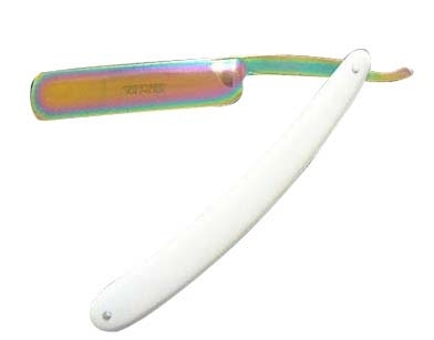 High Carbon Rainbow Straight Shaving Razor Wood Handle