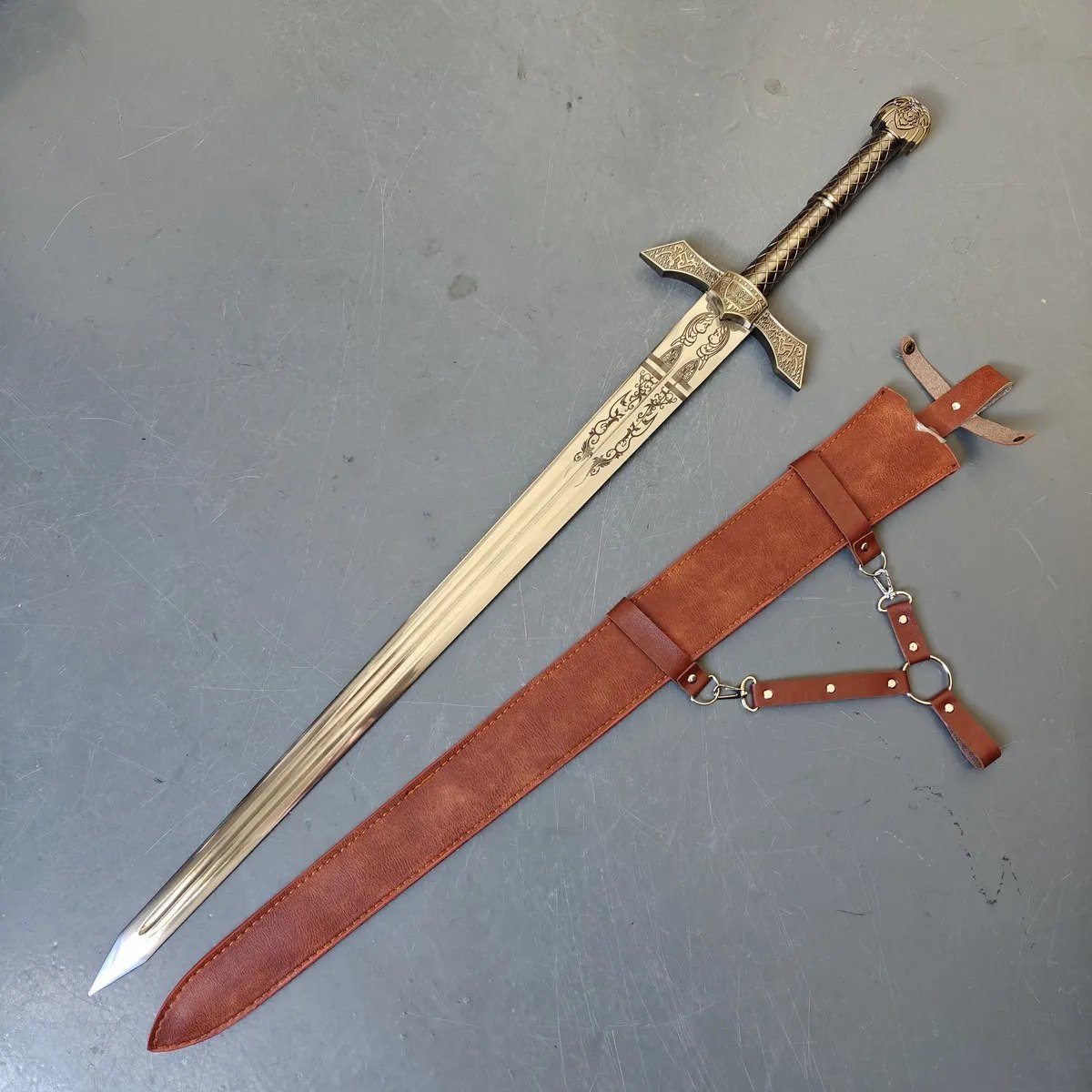 Elden Ring Miquellan Knight's Sword Replica – 42 Inch Fantasy Sword with Leather Scabbard image 5