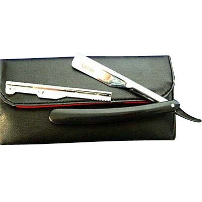 High Carbon 2-blades Straight Shaving Razor Wood Handle