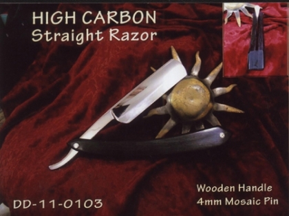 High Carbon Straight Shaving Razor Wood Handle