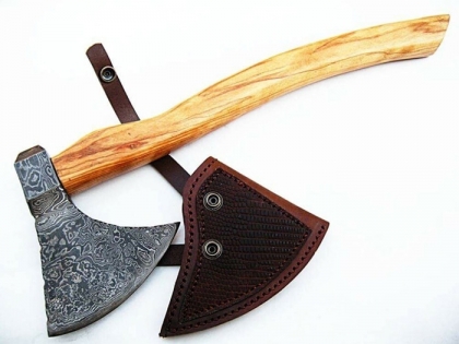 DAMASCUS STEEL CUSTOM HAND MADE HUNTING TOMAHAK