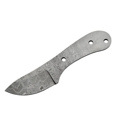 Damascus Short Skinner Knife Blade