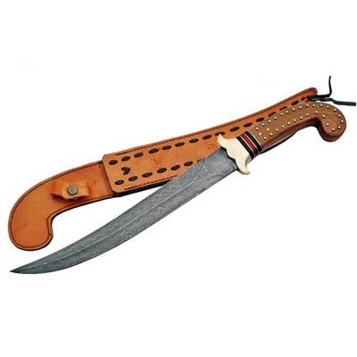  Damascus Hunting Knife wood Handle