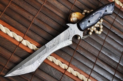 Handmade Bowie Knife - Full tang Damascus Steel