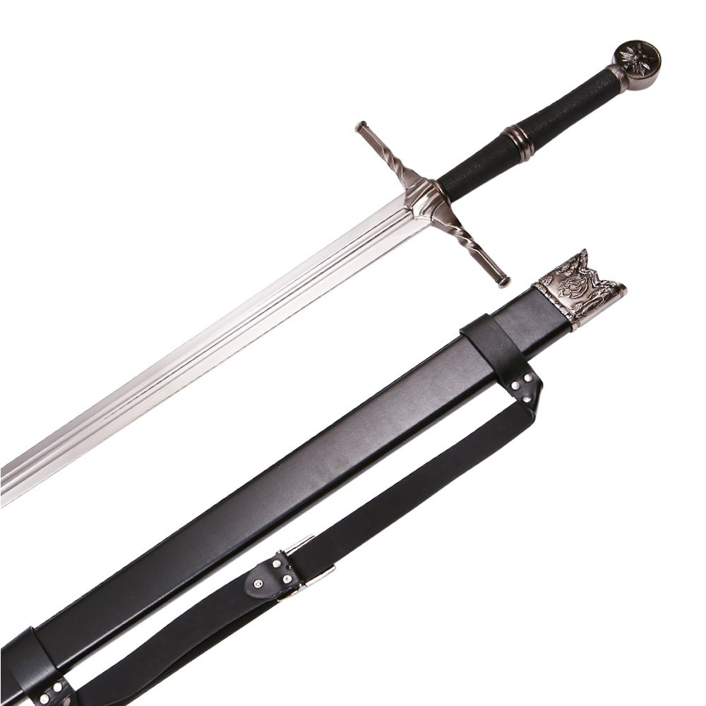 The Witcher 3 Geralt of Rivia Steel Sword Replica – 50 Inch Fantasy Sword with Scabbard