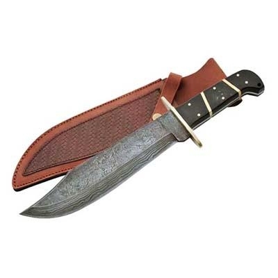 Damascus Hunting Knife Stag Handle
