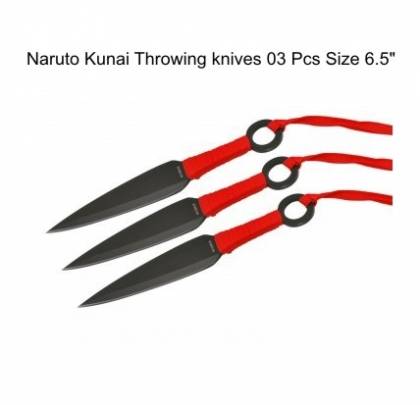 Naruto Kunai Throwing knives Red  3 Pcs
