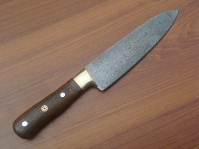Damascus Kitchen Knife wood Handle