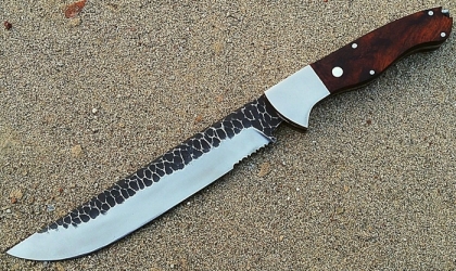 Hammered Carbon Steel Bowie Knife